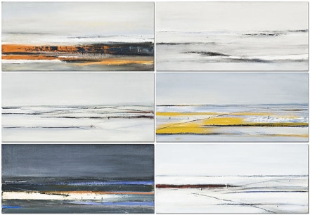 Zyklus meerwärts, jeweils 30 x 65 cm